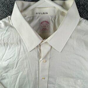 Brooks Brothers Long Sleeve Button Up Shirt 17 34/35 White Regular Fit Cotton